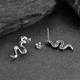 Flash Sale Sterling Silver Winding Snake Earrings Studs