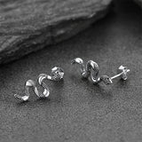 Flash Sale Sterling Silver Winding Snake Earrings Studs