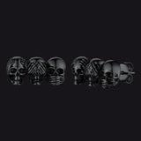 See No Evil, Hear No Evil, Speak No Evil Skulls Stud Earrings