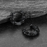 Sterling Silver Skulls Hoop Huugie Earrings For Men