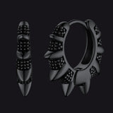 Punk Spikes and Rivets Huggie Hoop Earrings Piercing For Men Women