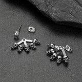 Gothic Multiple Skeleton Skull Head Stud Earrings Halloween Gift