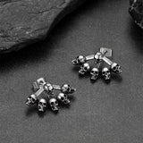 Gothic Multiple Skeleton Skull Head Stud Earrings Halloween Gift