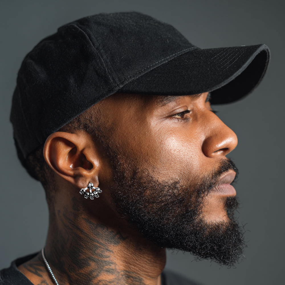 Gothic Multiple Skeleton Skull Head Stud Earrings Halloween Gift