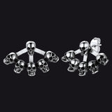 Gothic Multiple Skeleton Skull Head Stud Earrings Halloween Gift
