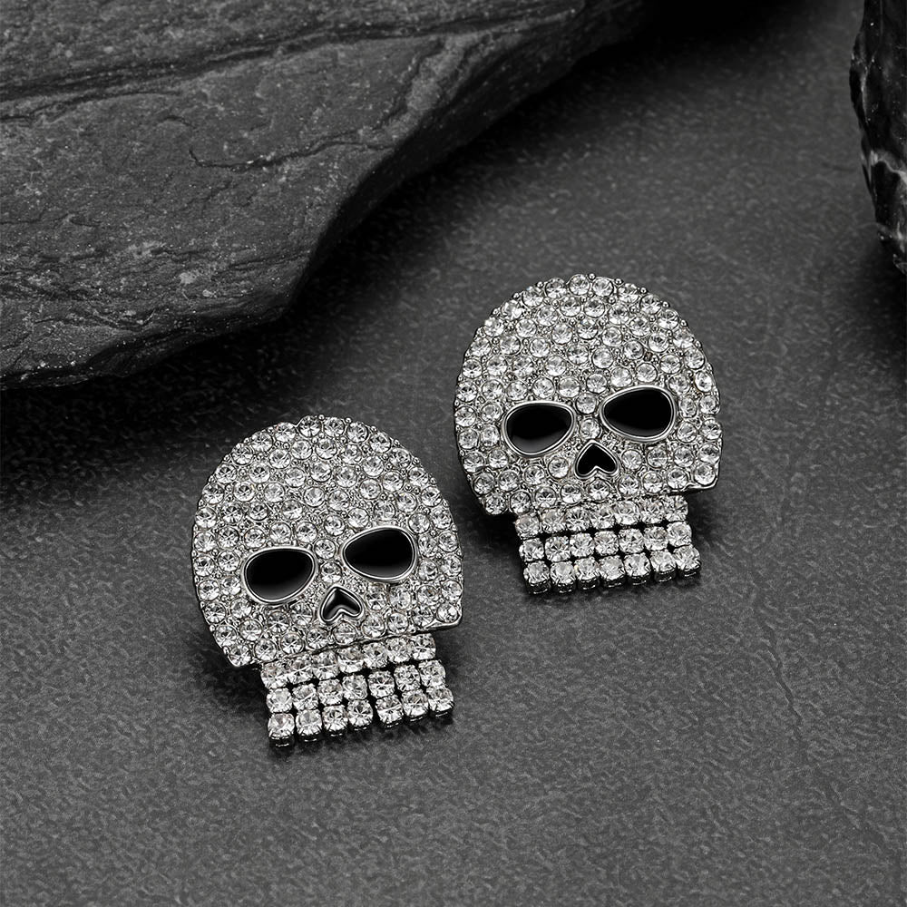 Ghost Diamond Skull Stud Earrings Halloween Gift