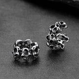Gothic Hollow Skull Clip Ear Cuff Halloween Gift for Men