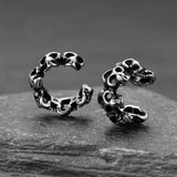 Gothic Hollow Skull Clip Ear Cuff Halloween Gift for Men