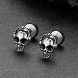Halloween Gothic Music Skull Stud Earrings for Men