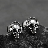 Halloween Gothic Music Skull Stud Earrings for Men