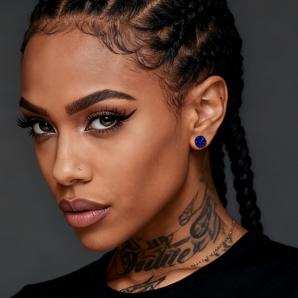 925 Sterling Silver Diamond Stud Earrings for Men Women