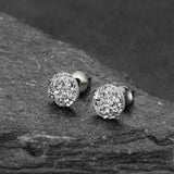 925 Sterling Silver Diamond Stud Earrings for Men Women
