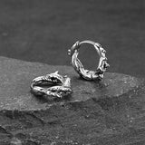 Punk Spike Thorns Huggie Hoop Earrings for Men