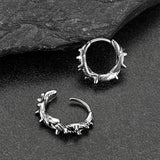 Punk Spike Thorns Huggie Hoop Earrings for Men