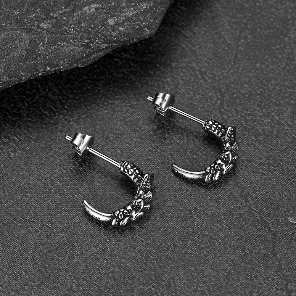 Gothic Native American Tribal Eagle Claw Earrings Animal Jewelry for Men