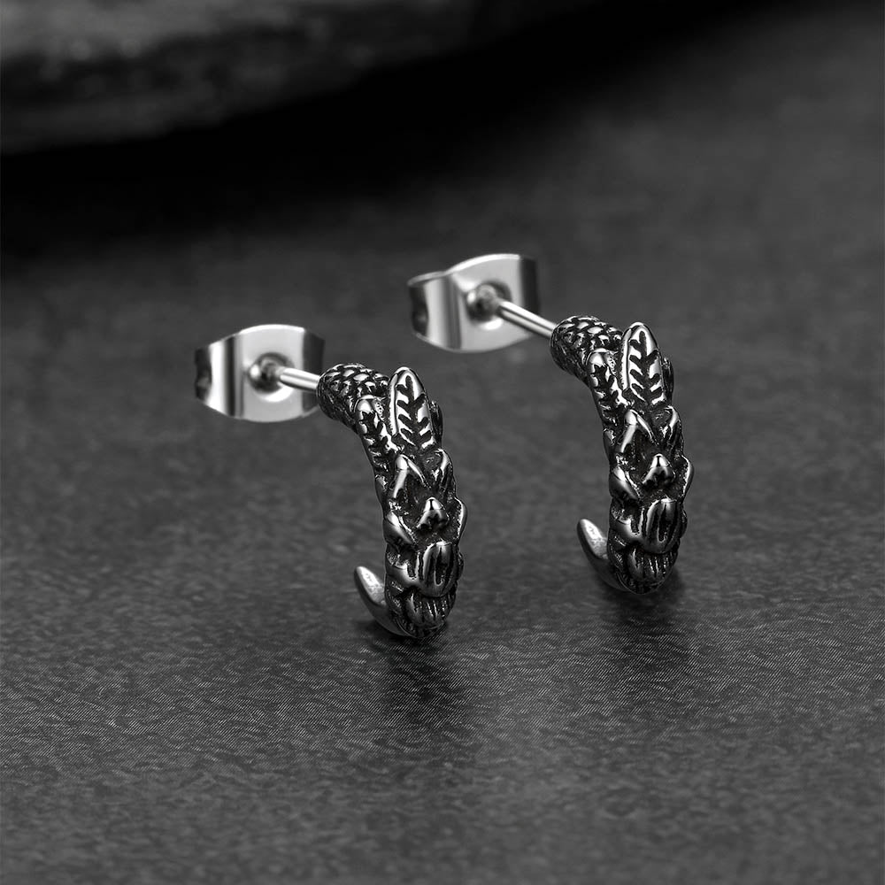 Gothic Native American Tribal Eagle Claw Earrings Animal Jewelry for Men