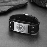 Flash Sale Norse Viking Compass Leather Bracelet Wristband For Men Son