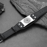 Flash Sale Norse Viking Compass Leather Bracelet Wristband For Men Son