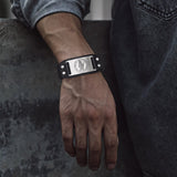 Flash Sale Saint Floriant PU Cuff Bracelet Leather Wristband for Men