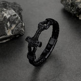 Viking Thor's Hammer Mjolnir Braided Leather Bracelet Gift For Men