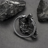 FaithHeart Viking Raven Cuff Bracelet Bangle for Men