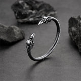 FaithHeart Viking Raven Cuff Bracelet Bangle for Men