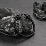 FaithHeart Viking Raven Cuff Bracelet Bangle for Men