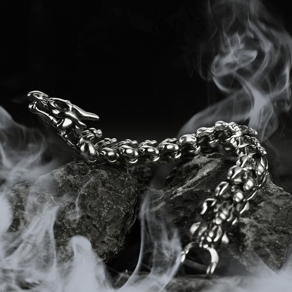 Viking Dragon Head Bracelet Stainless Punk Bracelet