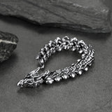 Viking Dragon Head Bracelet Stainless Punk Bracelet