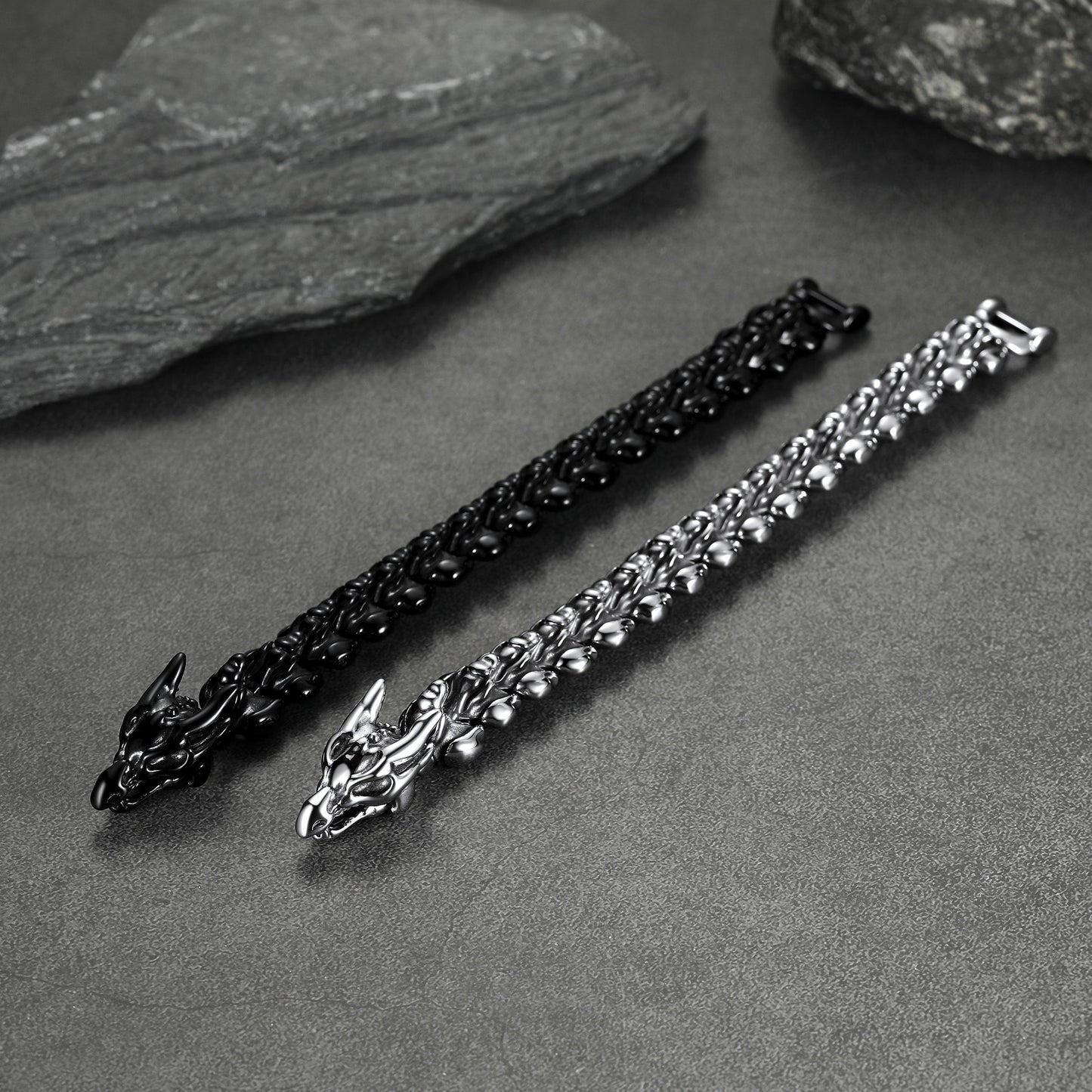 Viking Dragon Head Bracelet Stainless Punk Bracelet