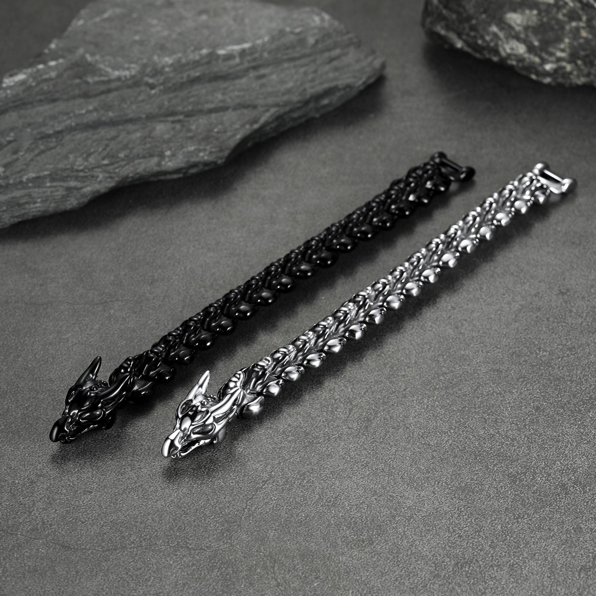 Viking Dragon Head Bracelet Stainless Punk Bracelet
