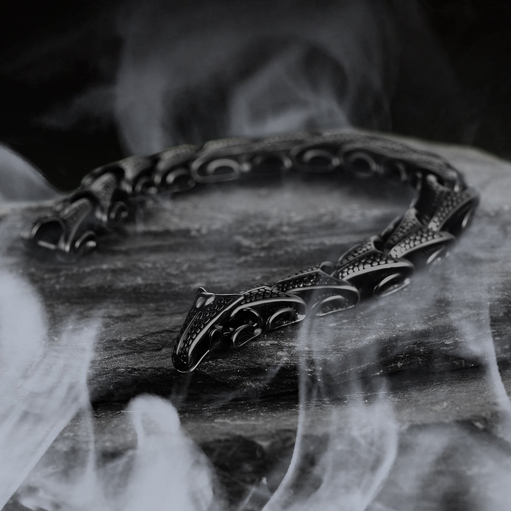 Chunky Dragon Chain Bracelet for Men in Stainless Steel