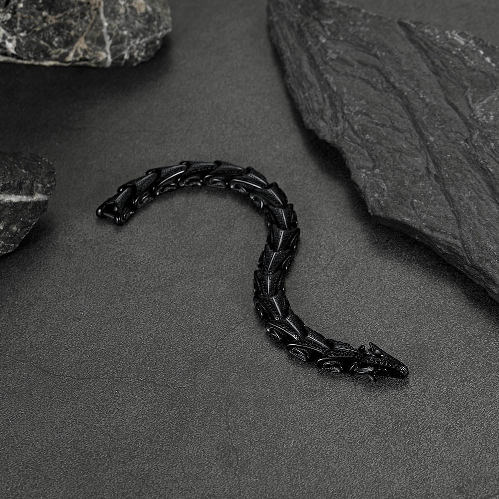 Chunky Dragon Chain Bracelet for Men in Stainless Steel