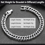 Thick Cuban Link Bracelet for Men in Stainless Steel