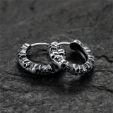 Gothic Skull Huggie Hoop Earrings For Men Women