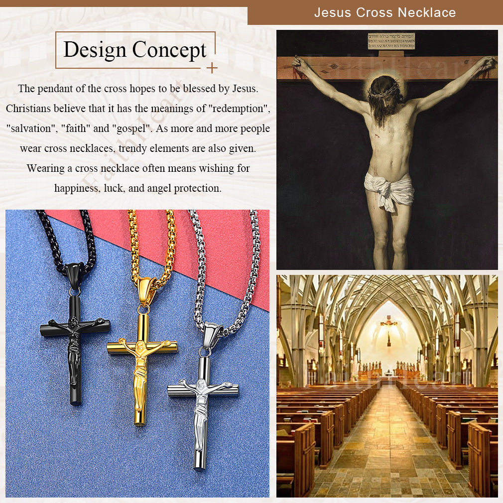 Flash Sale Christian Savior Cross Necklace for Man