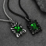Gothic Crystal Ruby Dragon Claw Necklace for Men