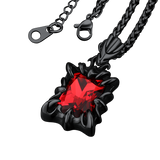 Gothic Crystal Ruby Dragon Claw Necklace for Men