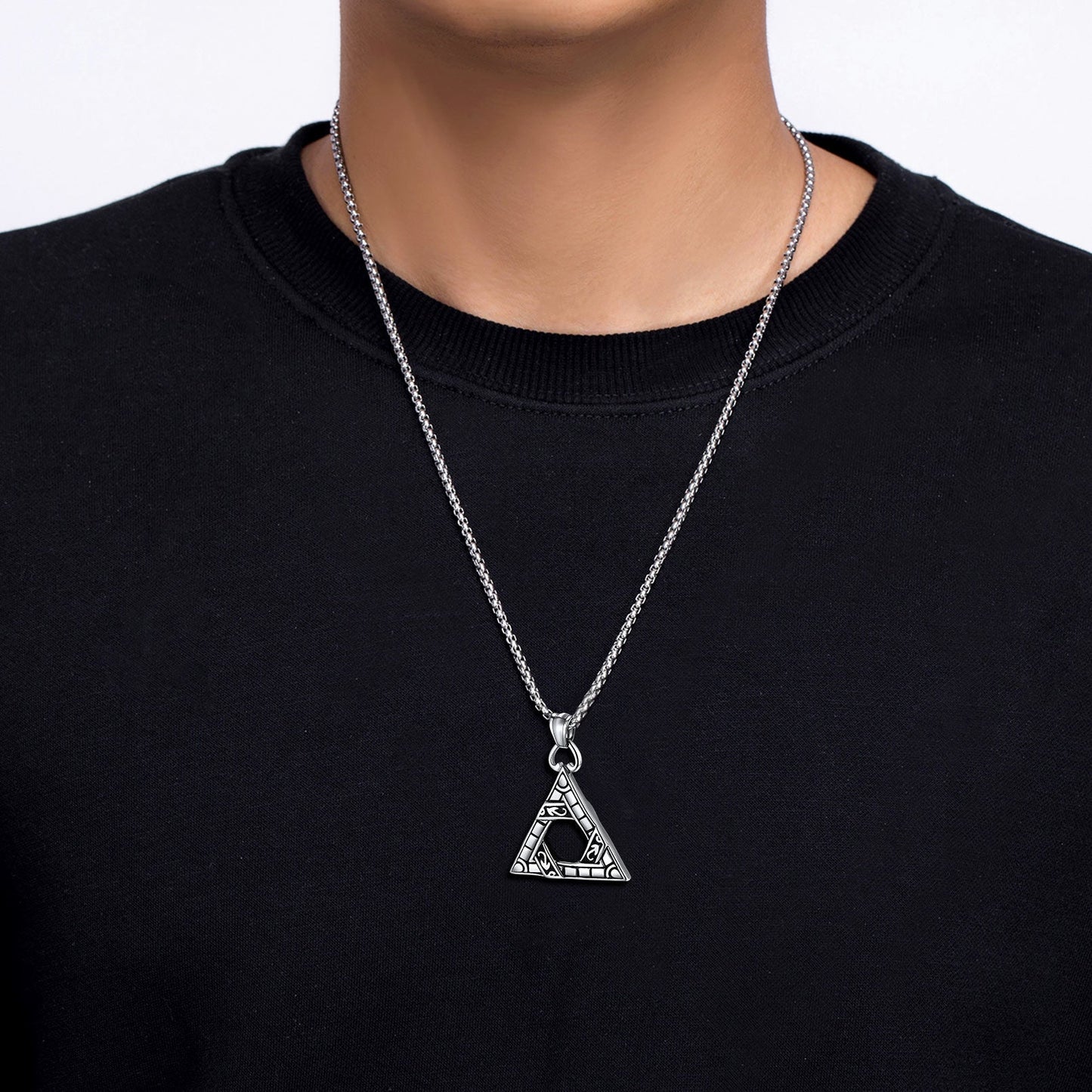 Flash Sale Gothic Triangle Necklace Pendant Necklace for Man