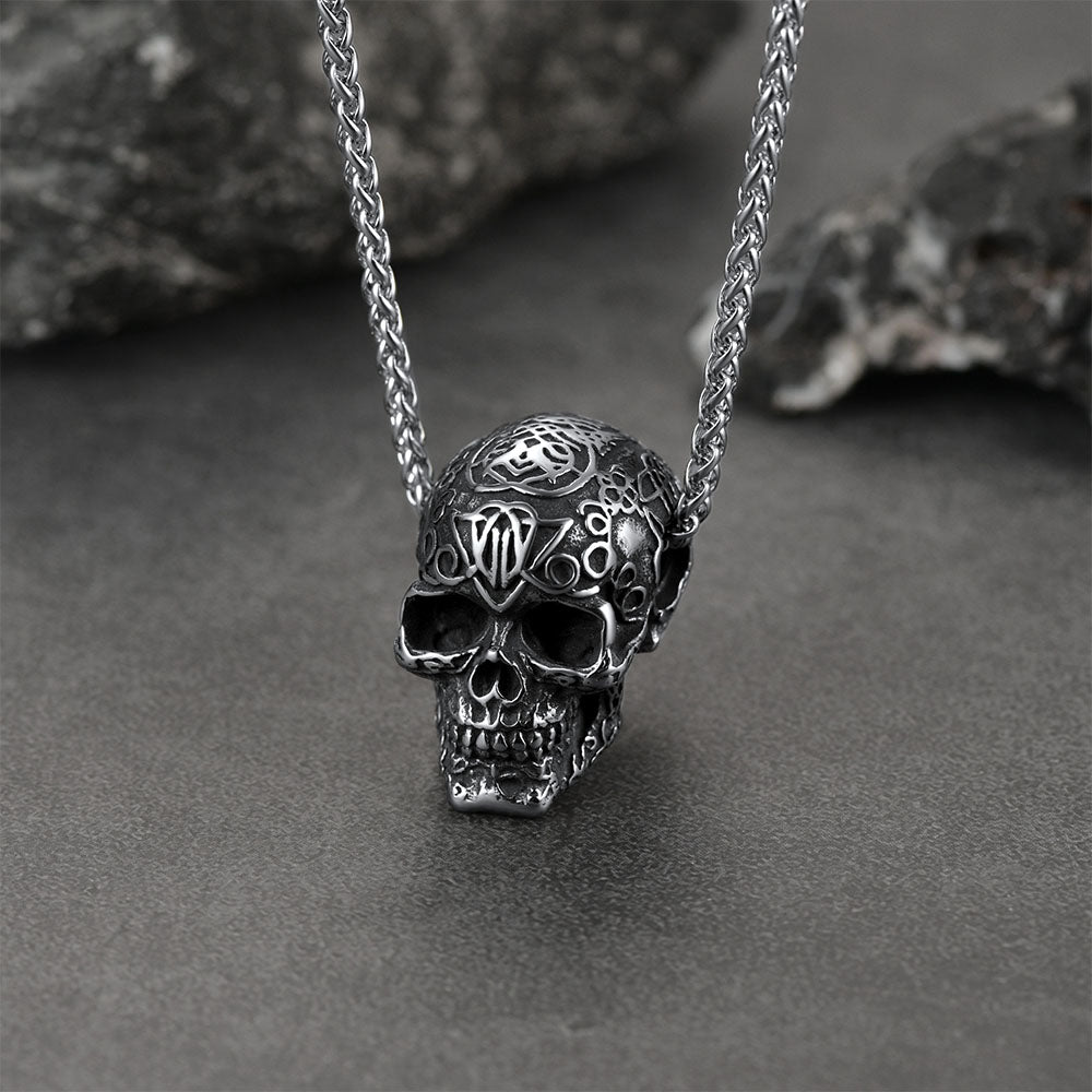 Gothic Skull Pendant Necklace For Men