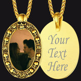 Personalized Photo Pendant Necklace with Skull for Men Women