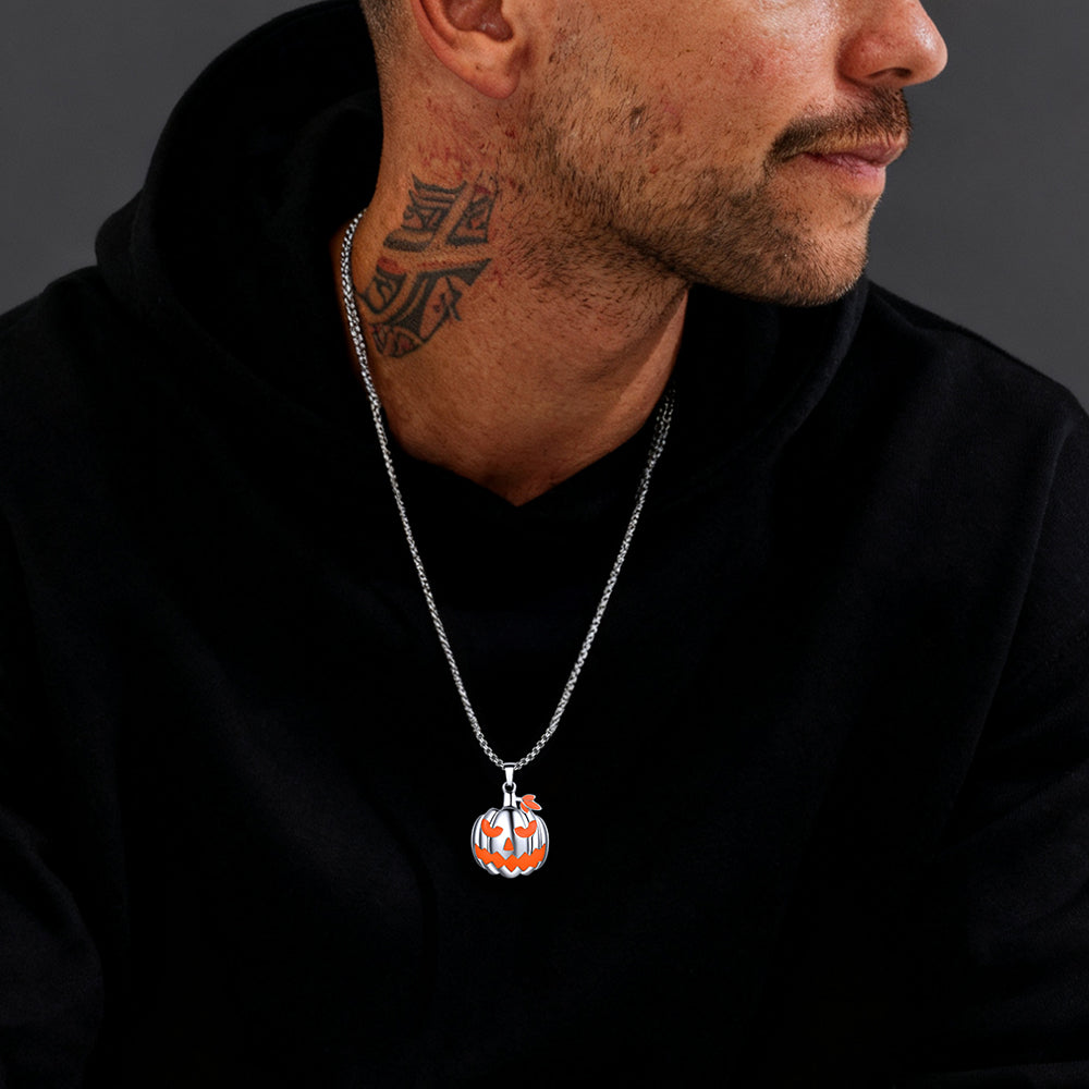 Halloween Glow in the Dark Pumpkin Pendant Necklace Gift