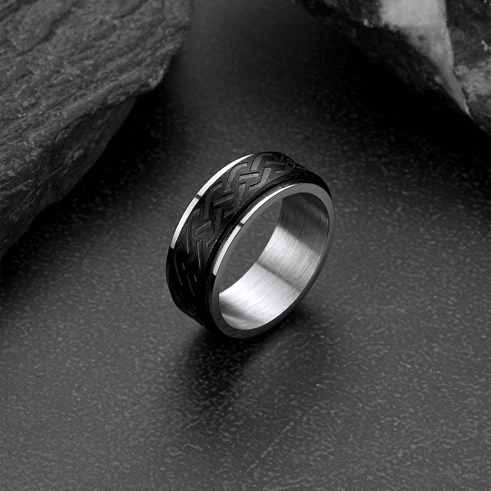 Celtic Knot Spinner Ring Anxiety Rotatable Ring For Men
