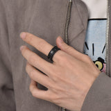 Stainless Steel Norse Viking Runes Band Ring for Men