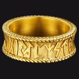 Stainless Steel Norse Viking Runes Band Ring for Men