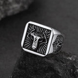 Norse Viking Wolf Signet Ring for Men