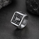 Norse Viking Wolf Signet Ring for Men