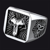 Norse Viking Wolf Signet Ring for Men