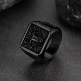 Norse Viking Wolf Signet Ring for Men