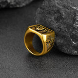 Norse Viking Wolf Signet Ring for Men